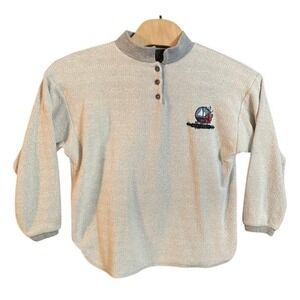 Vintage Cheyenne River Nantucket Sailboat Henley Pullover Sweater Mens Medium